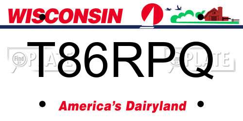 T86RPQ Wisconsin License Plate