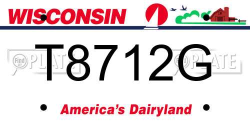 T8712G Wisconsin License Plate