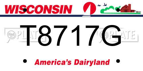 T8717G Wisconsin License Plate