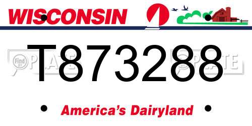 T873288 Wisconsin License Plate