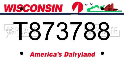 T873788 Wisconsin License Plate