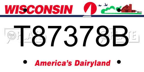 T87378B Wisconsin License Plate