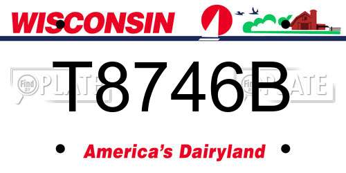 T8746B Wisconsin License Plate