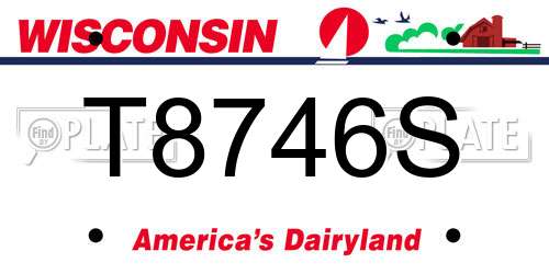 T8746S Wisconsin License Plate