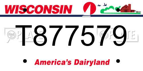 T877579 Wisconsin License Plate