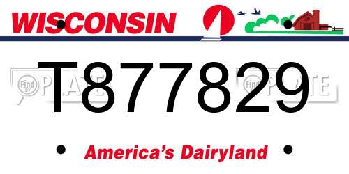 T877829 Wisconsin License Plate