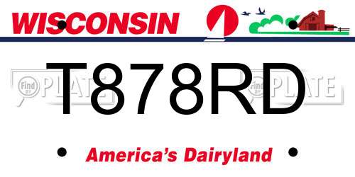 T878RD Wisconsin License Plate