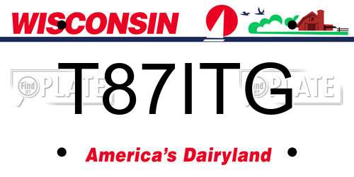 T87ITG Wisconsin License Plate