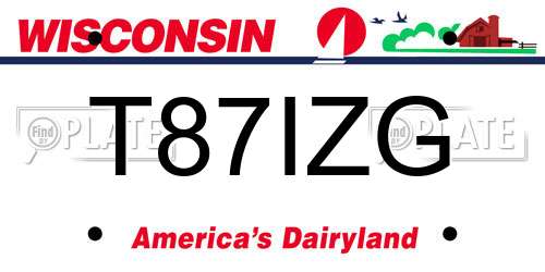 T87IZG Wisconsin License Plate