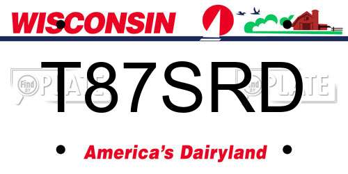 T87SRD Wisconsin License Plate