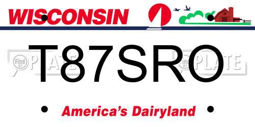 T87SRO Wisconsin License Plate