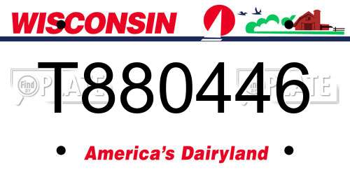 T880446 Wisconsin License Plate