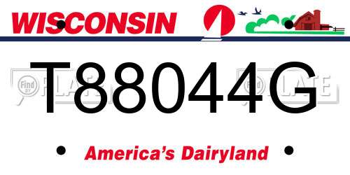 T88044G Wisconsin License Plate