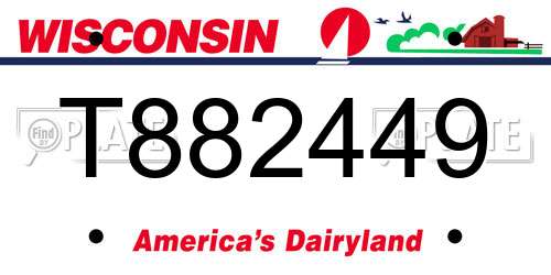 T882449 Wisconsin License Plate