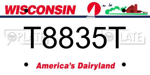 T8835T Wisconsin License Plate