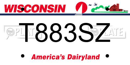 T883SZ Wisconsin License Plate