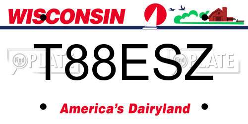 T88ESZ Wisconsin License Plate