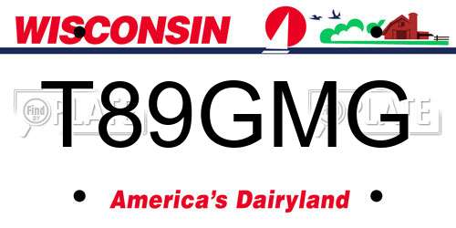 T89GMG Wisconsin License Plate