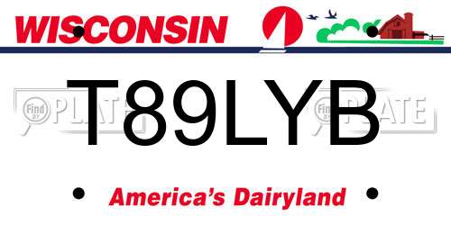 T89LYB Wisconsin License Plate