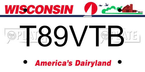 T89VTB Wisconsin License Plate