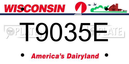 T9035E Wisconsin License Plate
