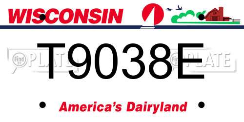 T9038E Wisconsin License Plate