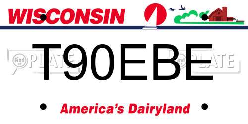 T90EBE Wisconsin License Plate