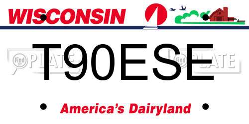 T90ESE Wisconsin License Plate
