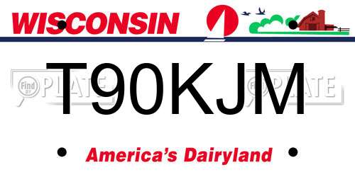 T90KJM Wisconsin License Plate