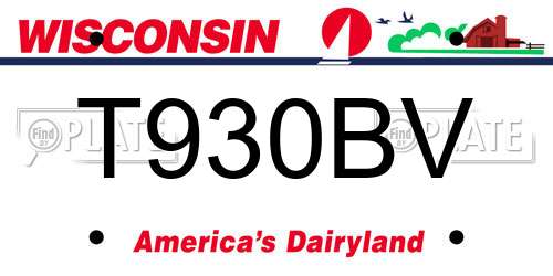 T930BV Wisconsin License Plate