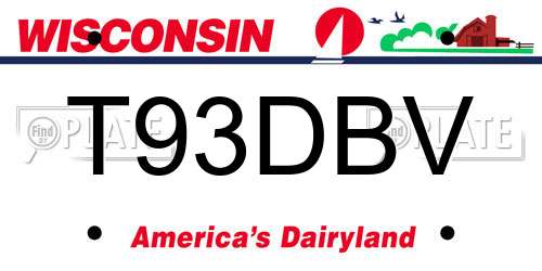 T93DBV Wisconsin License Plate