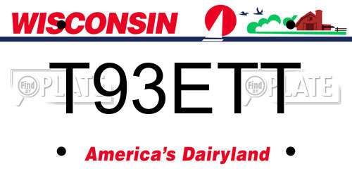 T93ETT Wisconsin License Plate