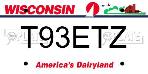 T93ETZ Wisconsin License Plate