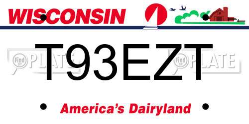 T93EZT Wisconsin License Plate