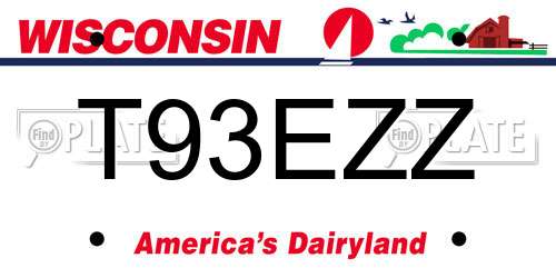 T93EZZ Wisconsin License Plate