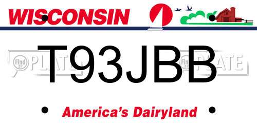 T93JBB Wisconsin License Plate