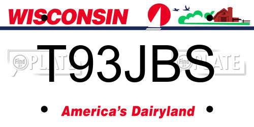T93JBS Wisconsin License Plate