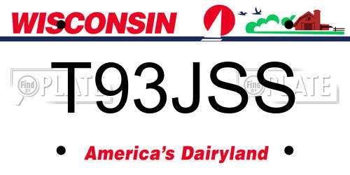 T93JSS Wisconsin License Plate