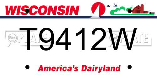 T9412W Wisconsin License Plate