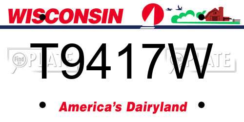 T9417W Wisconsin License Plate