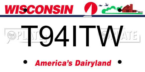 T94ITW Wisconsin License Plate