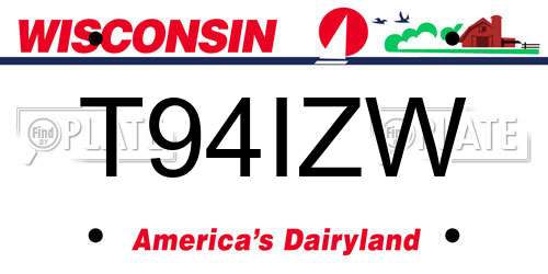 T94IZW Wisconsin License Plate