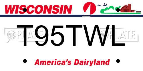 T95TWL Wisconsin License Plate