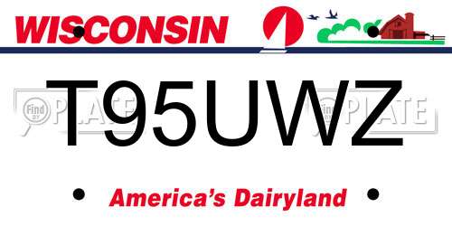 T95UWZ Wisconsin License Plate