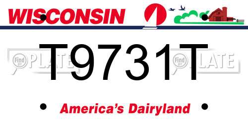 T9731T Wisconsin License Plate