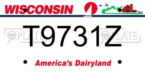 T9731Z Wisconsin License Plate