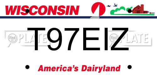 T97EIZ Wisconsin License Plate
