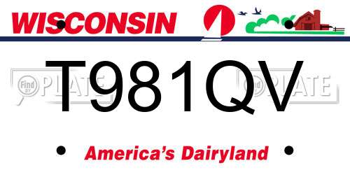 T981QV Wisconsin License Plate