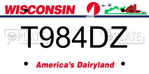 T984DZ Wisconsin License Plate