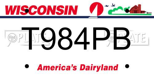 T984PB Wisconsin License Plate